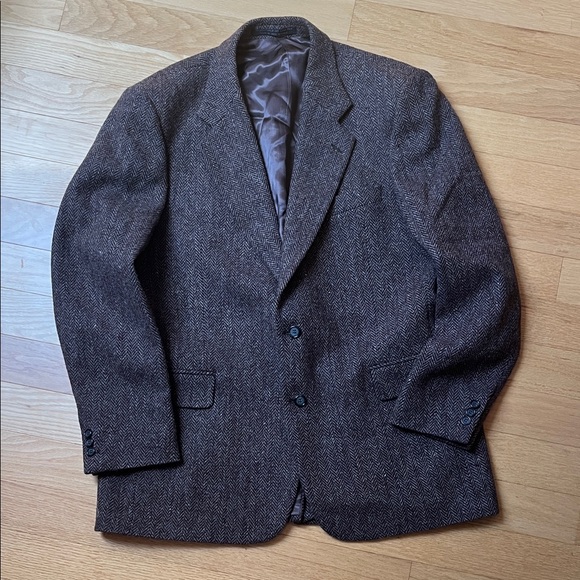 Harris Tweed Scottish Wool Herringbone Blazer - Picture 1 of 9